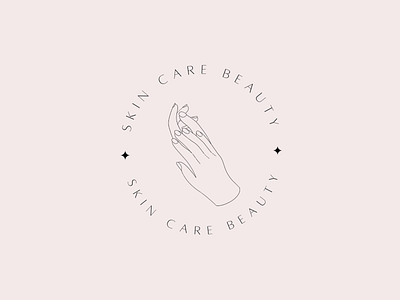 Skin care beauty hand line art logo