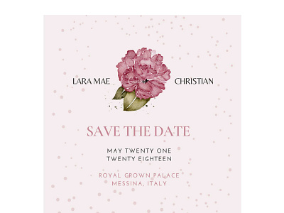 wedding invitation peonies flower