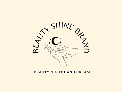 Night cream cosmetic logo minimalist line art