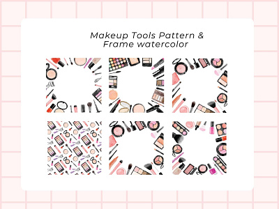 MAKEUP TOOLS WATERCOLOR ILLUSTRATION