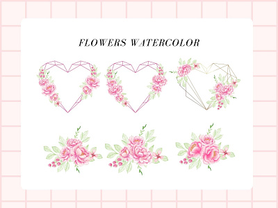 pink flowers watercolor flowers illustration vector watercolor
