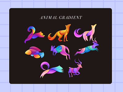 Animal gradient logo animal logo app branding design gradient illustration logo vector
