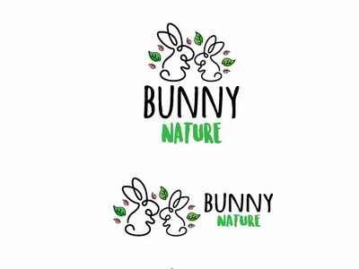 bunny logo animal app baby spa branding bunny clever company cute design ecommerce green icon illustration logo monoline nature rabbit shop simple vector