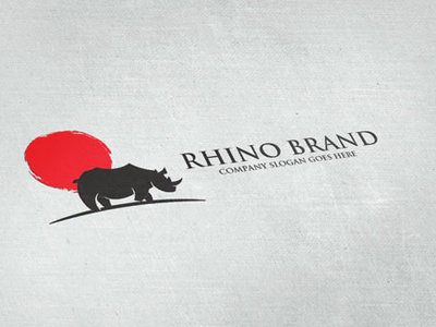 Rhino logo animal app buffalo civil commerce company deer design icon illustration logo monoline power red rhino silhouette strong powerful sunrise tech vector