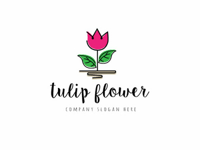 tulip flower app boutique logo branding commerce company design fashion flat florist flower icon illustration line art logo media monoline nature netherlands tulip vector