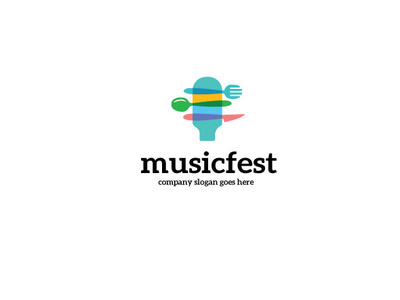 music fest app branding company design fest festival flat food foodie icon illustration logo music music app overlay vector
