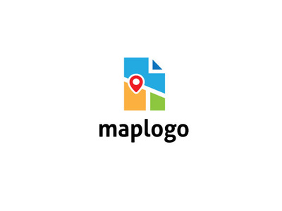 map+paper app branding commerce company design google maps icon illustration logo map mapping maps media monoline onlline transportation vector waze web world