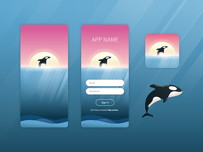 Orca UI/app icon concept illustration