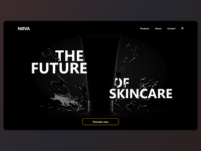 NØVA - skincare product landing page concept 3d adobe dimension adobe xd branding product product page skincare ui ui design web design