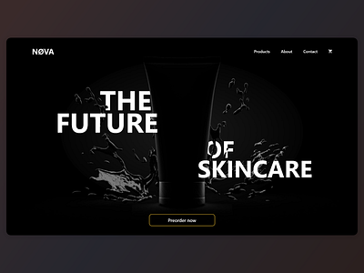 NØVA - skincare product landing page concept