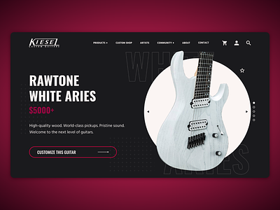 Kiesel Guitars UI Mockup [1/4] adobe xd guitars kiesel ui ui design web design