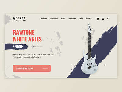 Kiesel Guitars UI Mockup [2/4] adobe xd guitar kiesel product page storefront ui ui design web design