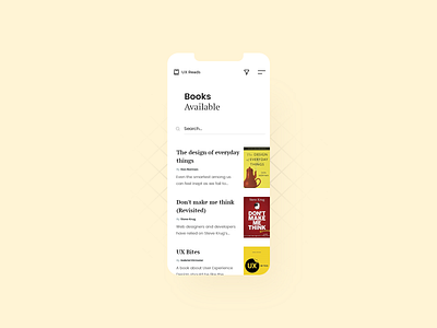 Books app for UX Enthusiast - XD Daily Challenge