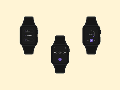Timer app for Smart Watch - XD Daily Challenge app clean dailyui dark design smart smartwatch timer ui ux watch xd xddailychallenge