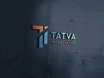 Tatva Technovation 3D Logo 3d logo 3d logos illustrator logo logo design logotype mokeup photoshop t logo tech logo technology logo