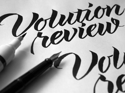 Working on Volution review logo calligraphy calligraphy and lettering artist calligraphy artist calligraphy logo et lettering evgeny tkhorzhevsky font hand lettering logo lettering artist lettering logo logo type