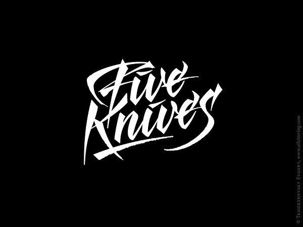 Five Knives Calligraphy Logo by Evgeny Tkhorzhevsky on Dribbble