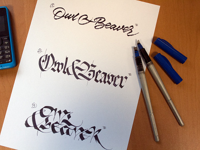 Owl & Beaver Pathfinder calligraphy calligraphy and lettering artist calligraphy artist calligraphy logo et lettering evgeny tkhorzhevsky font hand lettering logo lettering artist lettering logo logo type