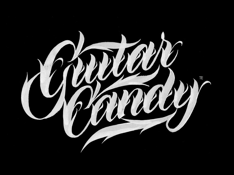 Guitarcandy Calligraphy Logo et lettering calligraphy logo font type calligraphy logo lettering logo hand lettering logo calligraphy and lettering artist evgeny tkhorzhevsky calligraphy artist lettering artist
