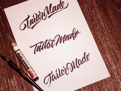 Tailor Made Calligraphy Logo calligraphy calligraphy and lettering artist calligraphy artist calligraphy logo et lettering evgeny tkhorzhevsky font hand lettering logo lettering artist lettering logo logo type