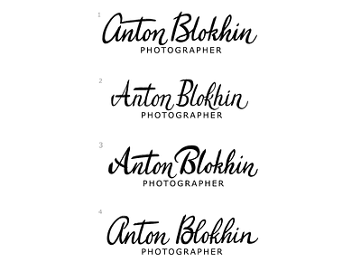 Anton Blokhin, sketches personal logo for photographer branding calligraphy calligraphy logo design etlettering evgeny tkhorzhevsky hand lettering logo lettering logo type