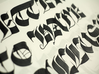 Blackletter calligraphy practice