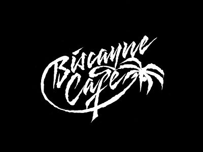 Biscayne Cafe calligraphy calligraphy and lettering artist calligraphy artist calligraphy logo et lettering evgeny tkhorzhevsky font hand lettering logo lettering artist lettering logo logo type