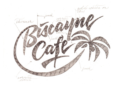 Biscayne Cafe revision calligraphy calligraphy and lettering artist calligraphy artist calligraphy logo et lettering evgeny tkhorzhevsky font hand lettering logo lettering artist lettering logo logo type