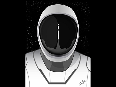 Starman Dragon Launch design elonmusk graphic graphic design illustration illustrator launch nasa space spaceman spacex starman