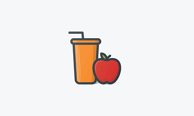 Orange juice and apple apple design illustration illustrator juice orange simple vector