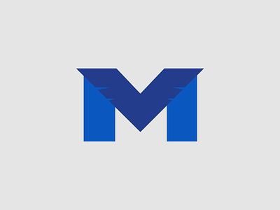 Mercury logo blue email graphic design letter m logo logo design logo symbol mail ui vietnam wings