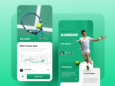 Tennis elite clcb App 🎾 ui uidesign