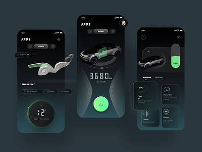 Conceptual App designed for FF91 car car design conceptual design faraday future ff91 ui uidesign 品牌