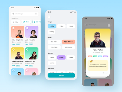 New Term Student List App color making friends student ui uidesign