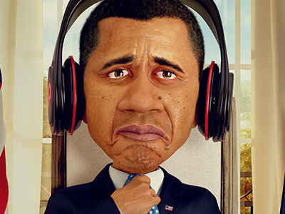 Obama caricature cartoon illustration photoshop sculpt zbrush