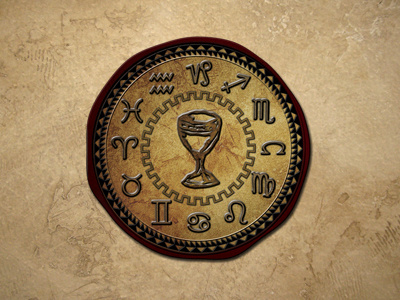 Astrograil logo design medallion ancient