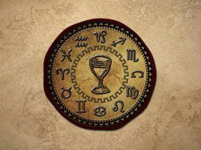 Astrograil ancient logo design medallion