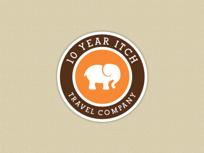 10 Year Itch elephant logo design travel