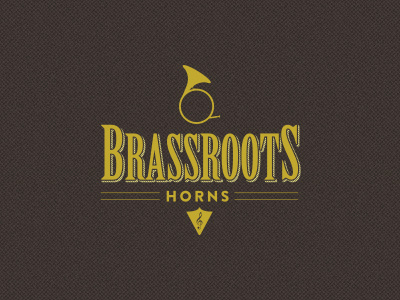 Brassroots brass gold horns logo design