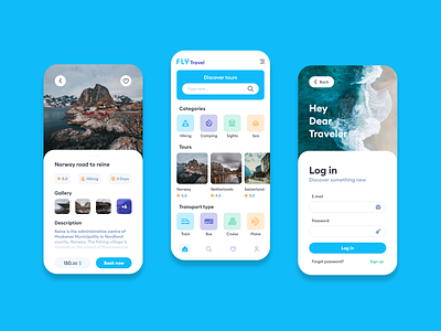 Fly travel - Travel company app design