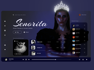 Music Player Concept design graphic design graphicdesign mobileui musicplayer musicwebapp ui uidesign userinterfacedesign webdesign websitedesign webui