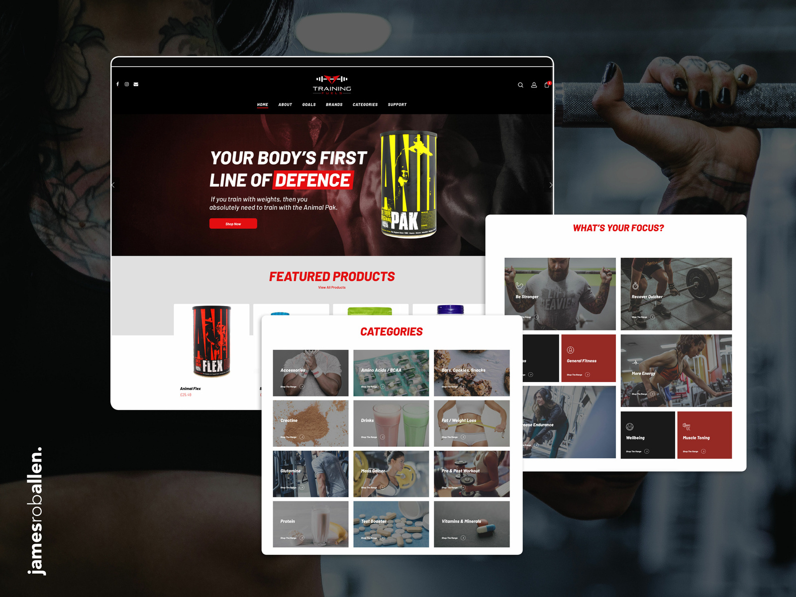 Training Fuels site by James Allen on Dribbble