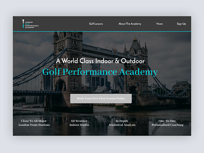London Golf Performance Academy branding community design sport ui ux web website