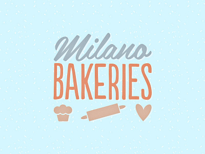 Milano Bakeries bakery cupcake heart icon logo milan milano sweet typography