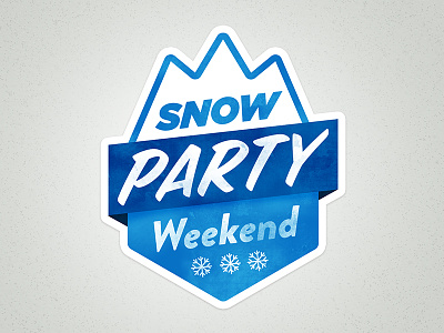 It's party time! badge logo mountain party patch snow