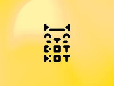 DOT KOT badge black branding cat cute identity illustration lettering logo mark sign yellow