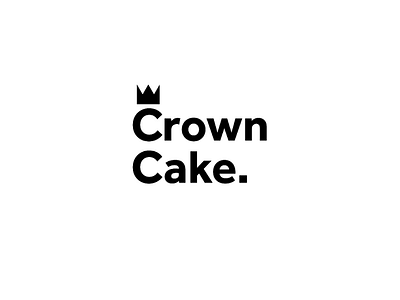 Crown Cake. 2d black brand branding identity logo minimalism sign sweet tag type white