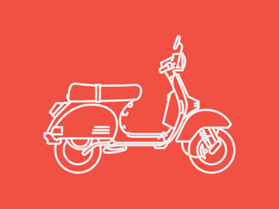 Vespa flat line vector vespa