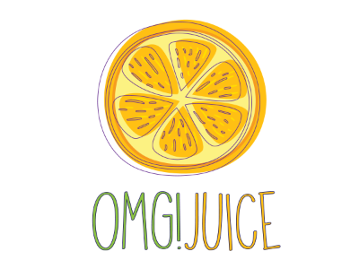 OMG!JUICE juice logo concept orange orange juice