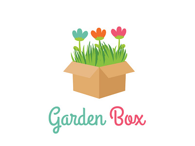 Garden box box garden garden box logo concept